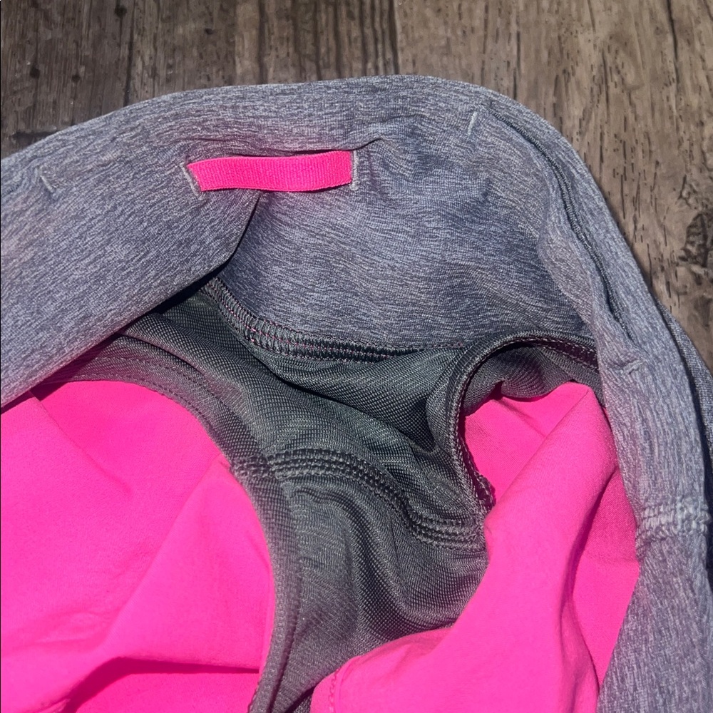 lululemon athletica Hot Pink Running Shorts with Gray Waistband - Picture 6 of 7